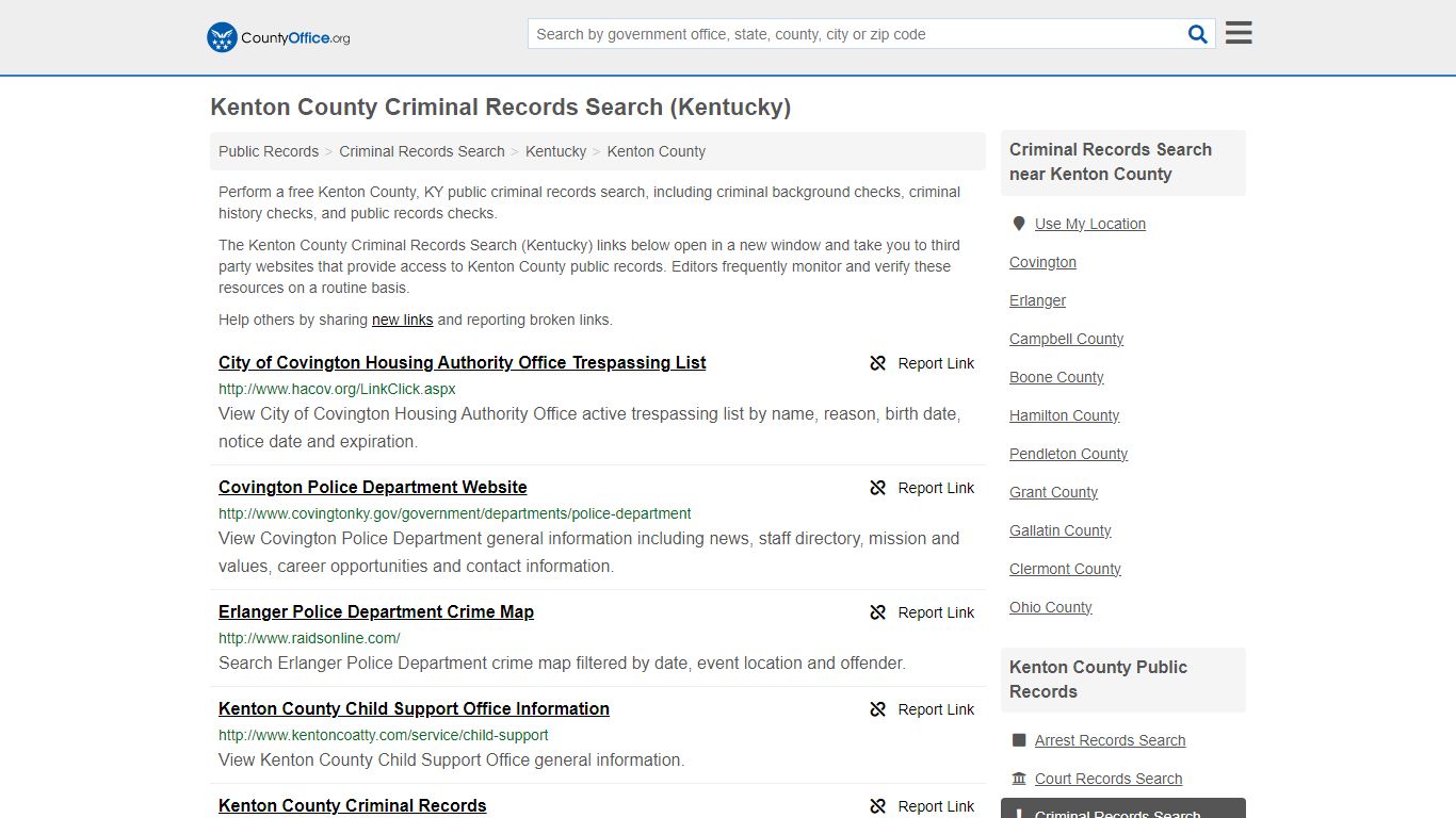 Kenton County Criminal Records Search (Kentucky) - County Office